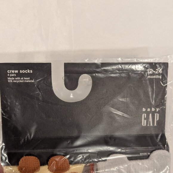 NWT Baby Gap Baby & Toddler Animal Crew Socks (4-Pack) - Picture 3 of 7